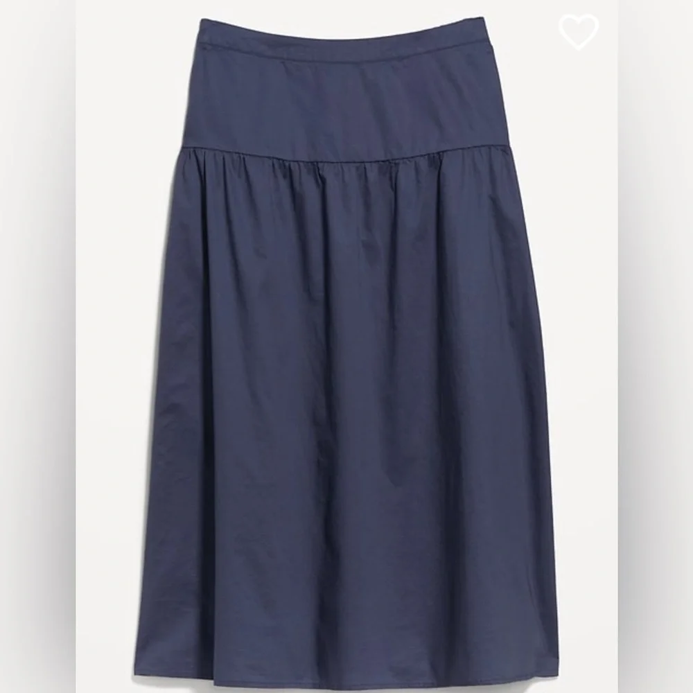 NEW Old Navy Dusty Navy Dropped-Waist Midi Skirt Tall XL - Picture 2 of 3